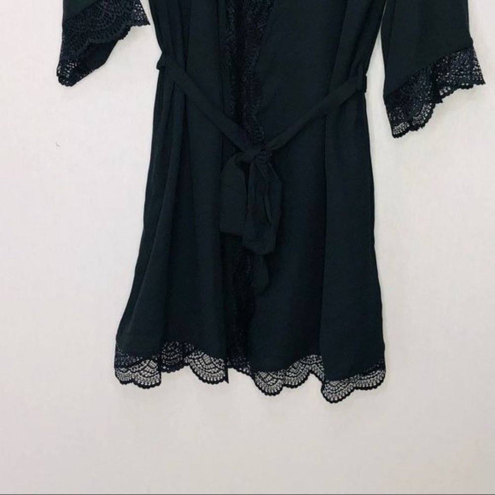 INC Lace Trim Short Robe, - Picture 3 of 10